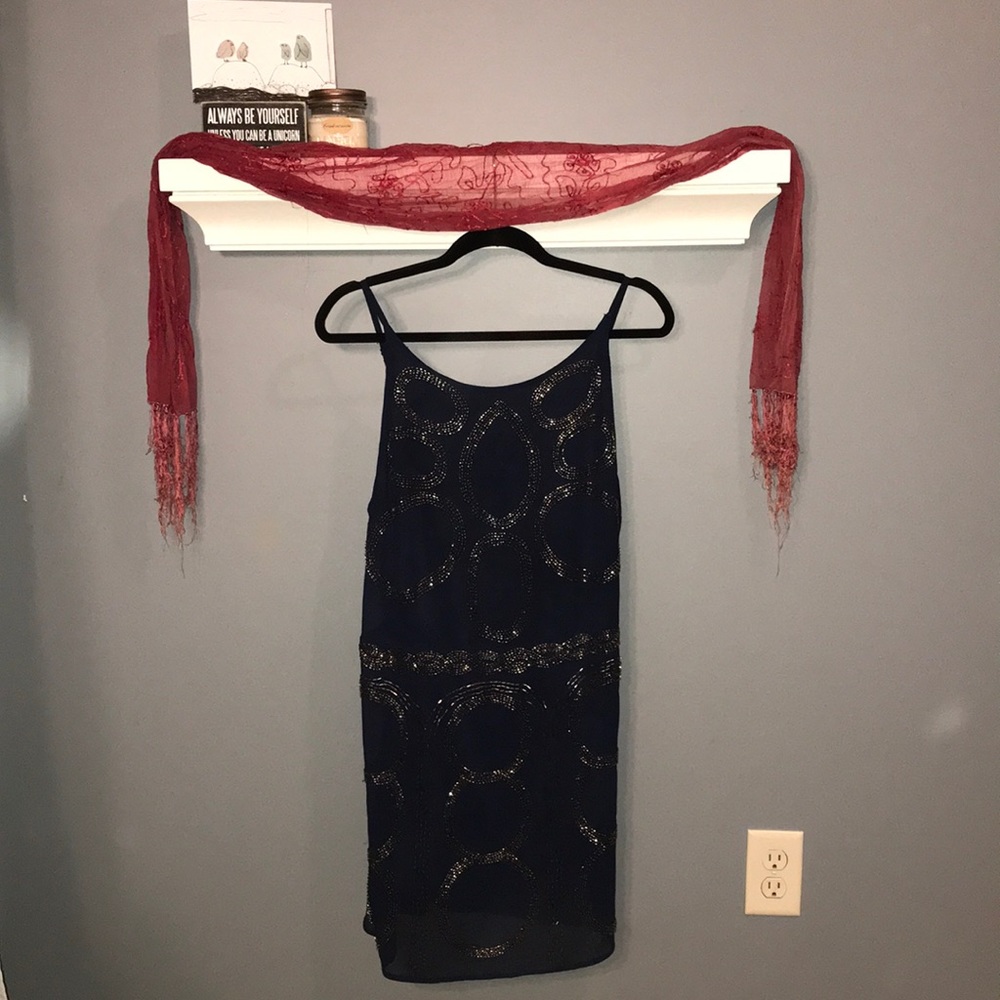 Navy blue beaded dress